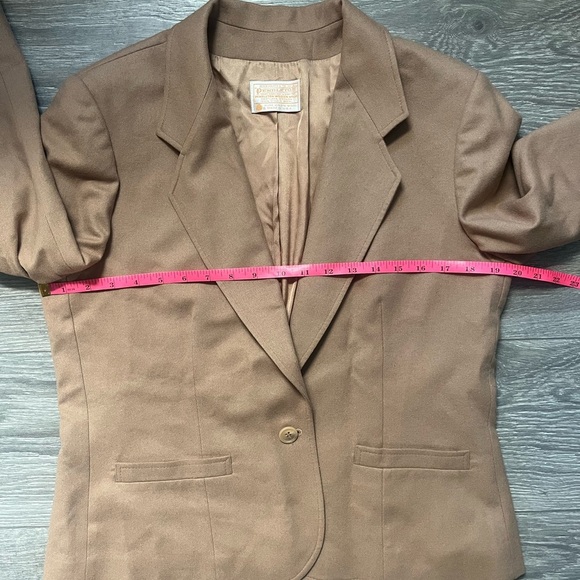 Pendleton Camel Tan 100% Wool Long Sleeve Vintage Blazer Career Professional 14 - Picture 5 of 6